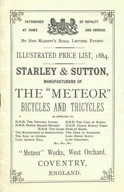 StarleySuttonMeteorBicyclesTricycles1884Repl