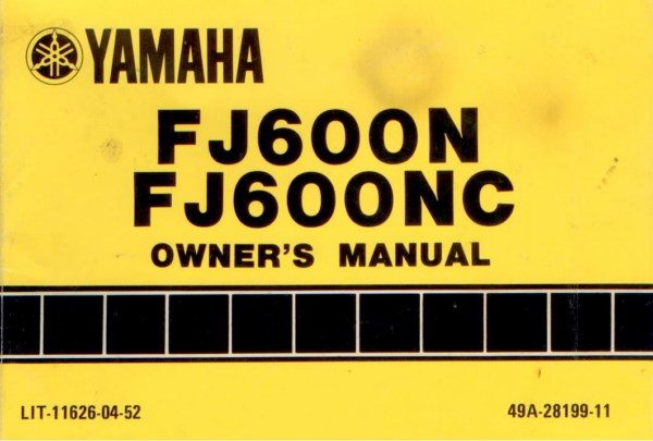 YamahaFJ600OwnersManual [website]